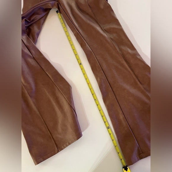 Avec Les Filles faux brown leather flare pants sz M NWOT hippie boho - Picture 7 of 8